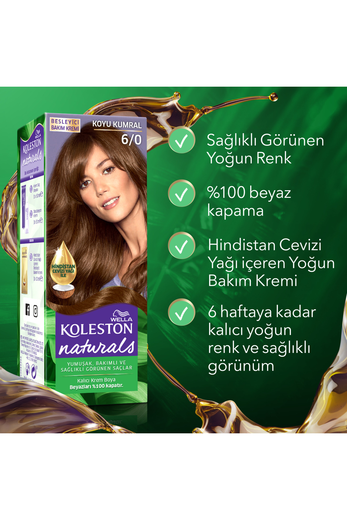 رنگ موی قهوه ای تیره Koleston Naturals 6/0 — مشکی KtWModel13-T — تصویر 4 از 7