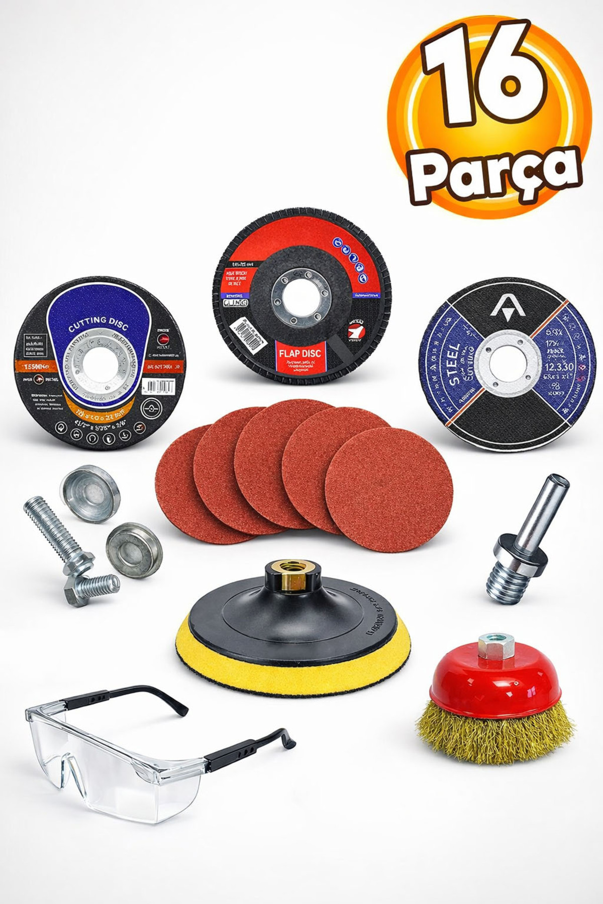 16 Pieces Spiral Palm Grinding 115 Mm Velcro Hand Sanding Paper Tip Inox Metal Cutter Cutting Flap Disc