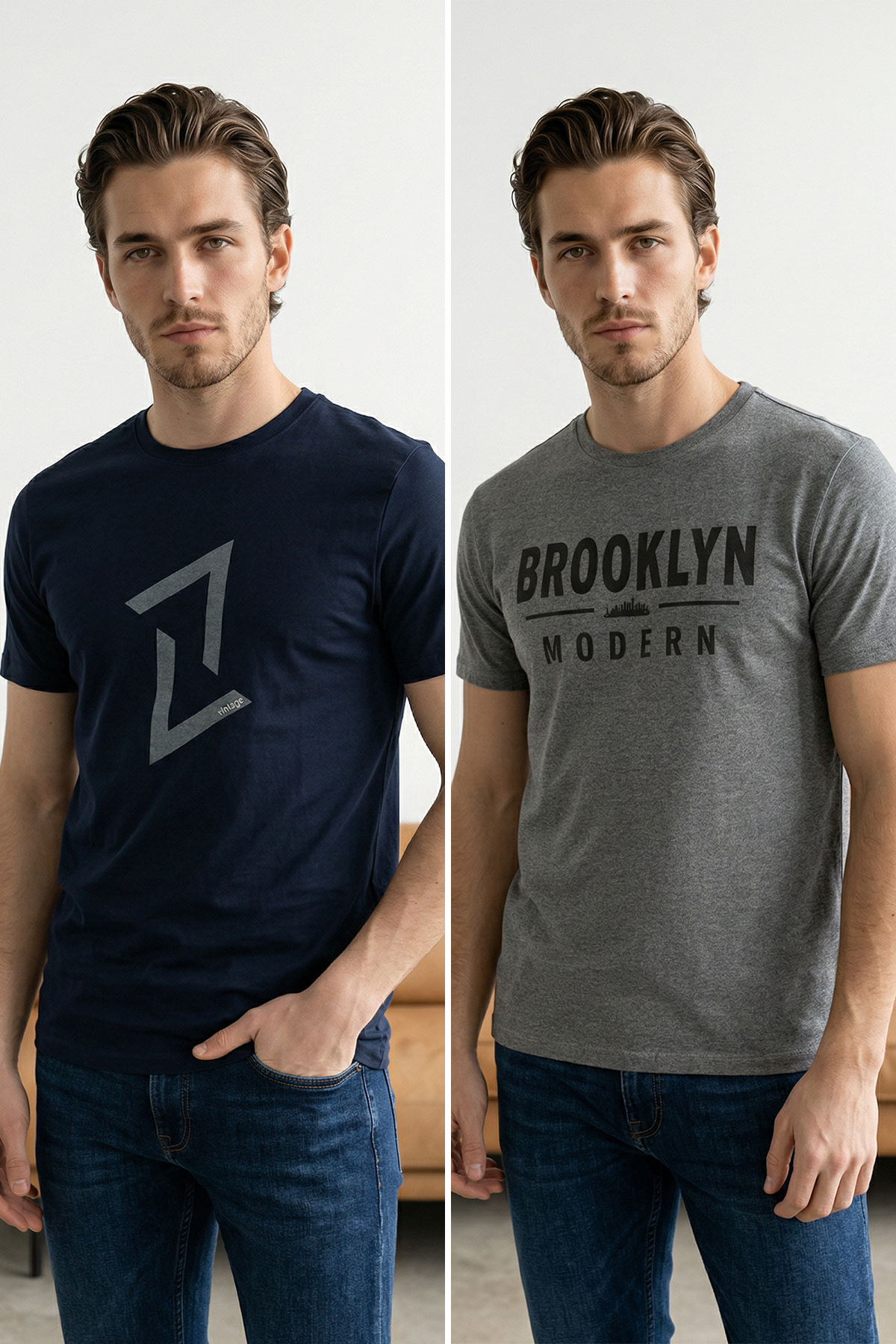 T-shirt Uomo Trendyol Basic Oversize Girocollo 100% Cotone - Marrone, Taglie Dalla XS Alla 3XL - 4