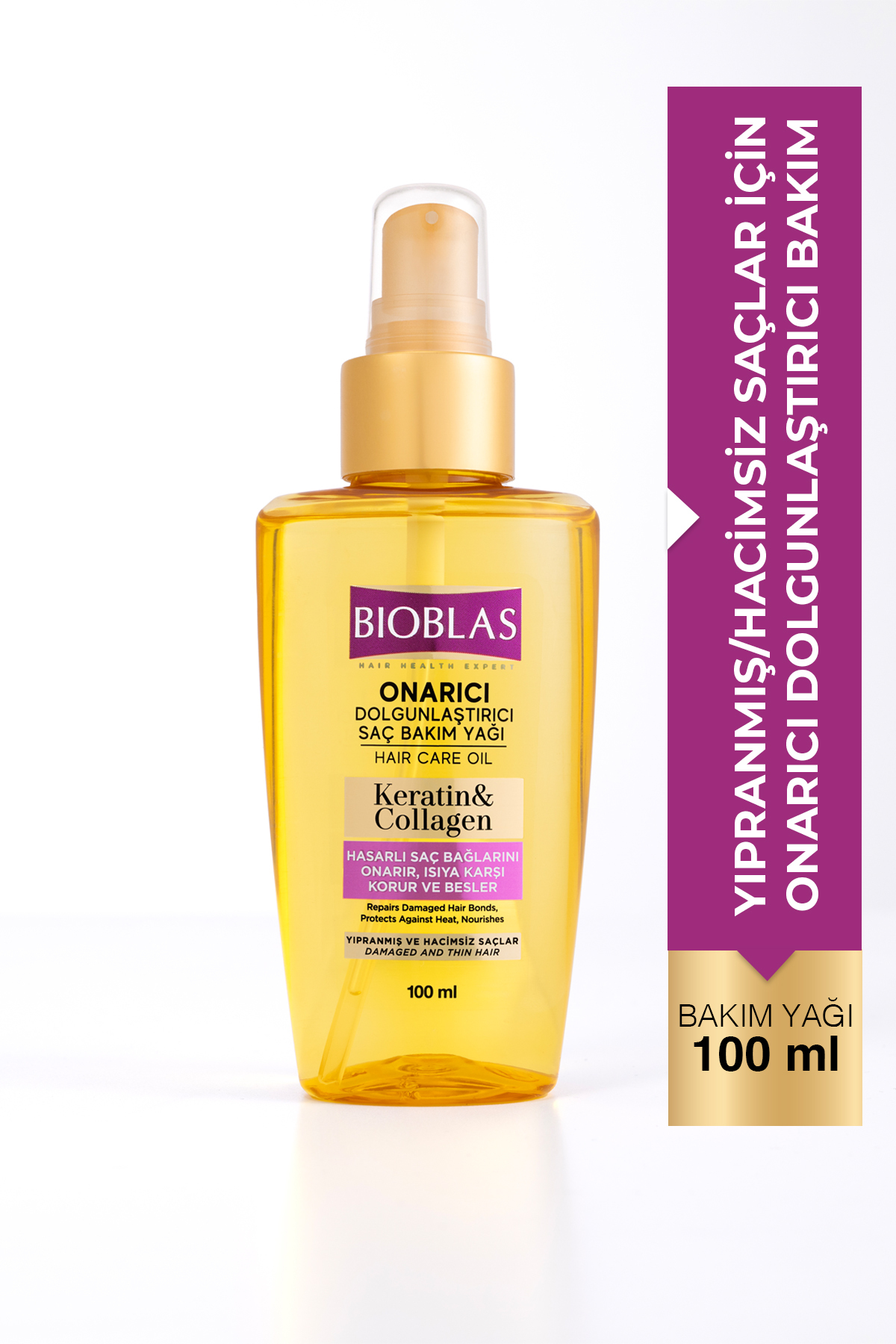 Bioblas Keratin Kolajen Onarıcı Dolgunlaştırıcı Saç Bakım Yağı 100 ml - Fiyatı, Yorumları