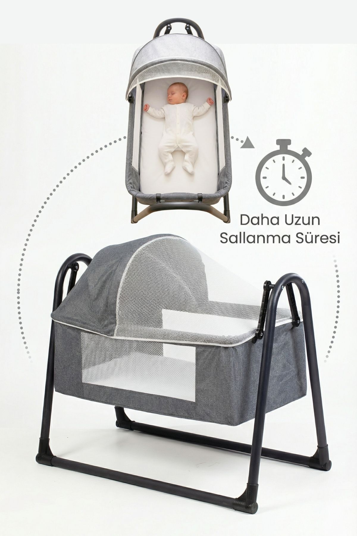 Kiwi Neonest Anne Yanı Cibinlikli Ve Tenteli, Sallanır. Keten , Portatif Sepet Beşik fotoğrafı 4 (önizleme)