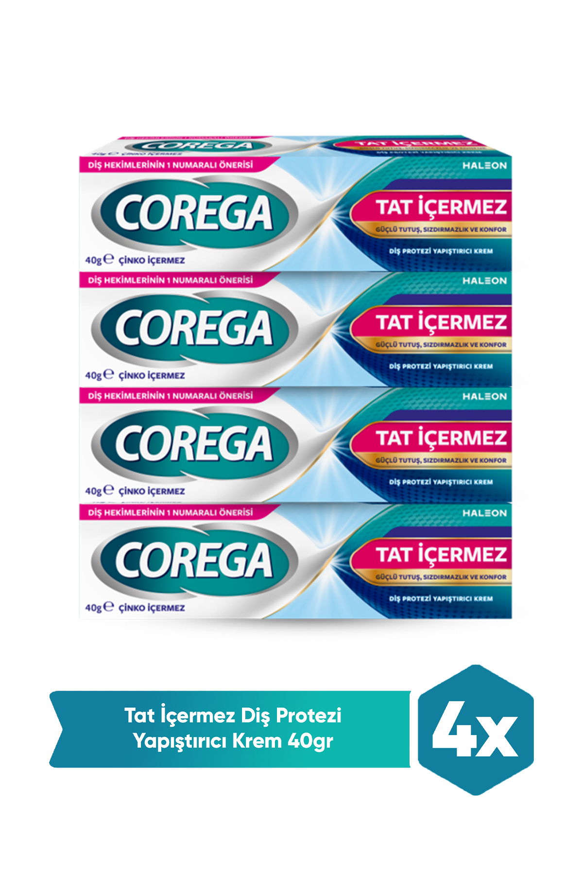 Corega Tat İçermez Yapıştırıcı Krem 40G x 4 Adet - Fiyatı, Yorumları
