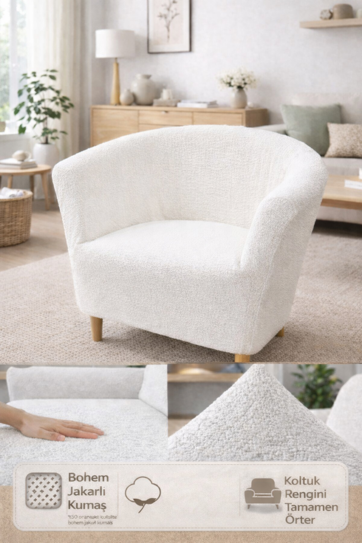 Curl Bohemian Cotton Papia Seat Cover Oval Seat Cover Single Seat Cover