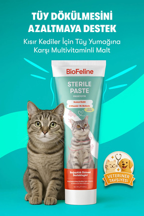BioFeline Tüy Dökülmesi, Tüy Yumağı ve Kusma Engelleyici Multivitaminli Kısır...