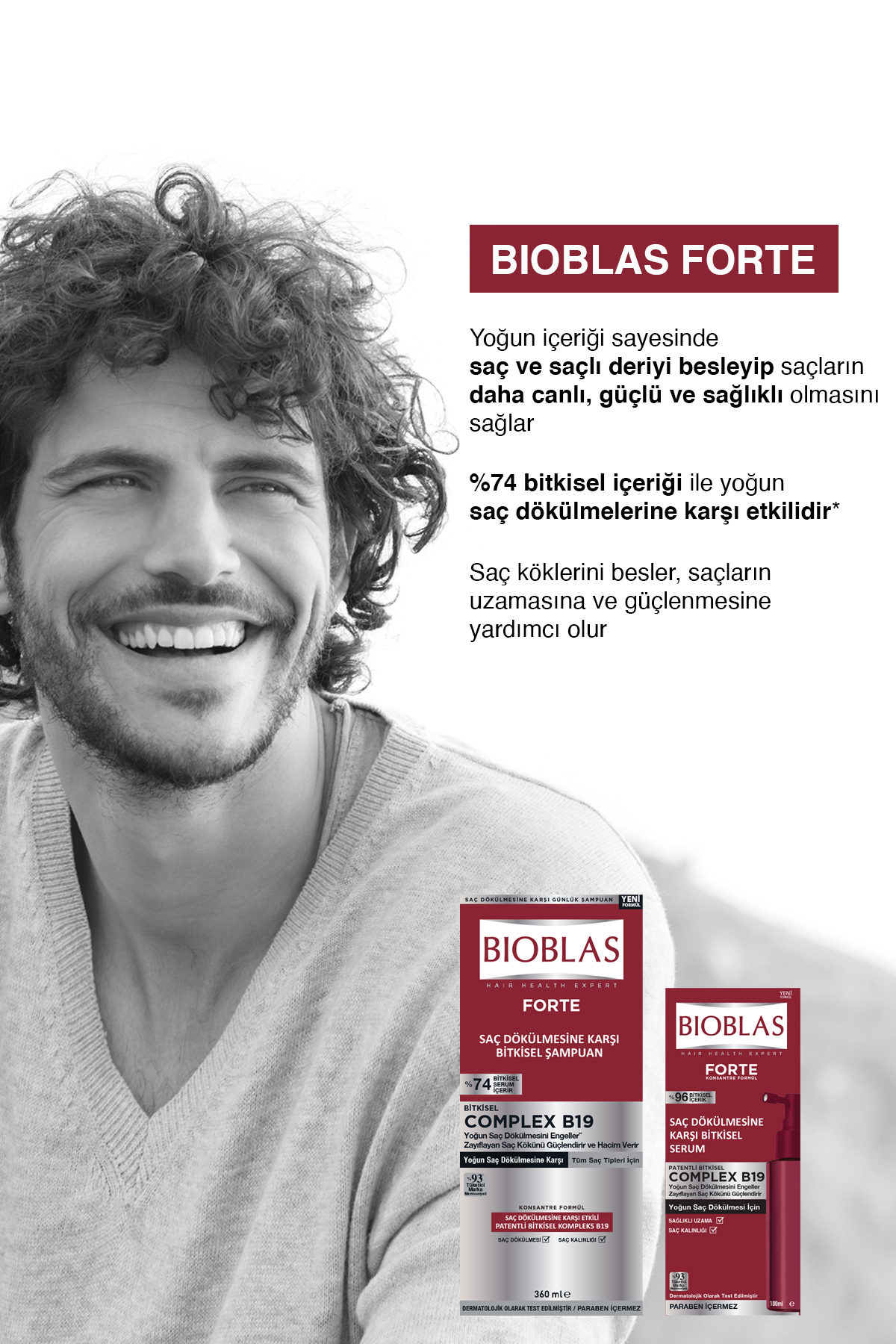 Forte Complex B19 Yoğun Saç Dökülmelerine Karşı Bitkisel Şampuan 360 ml — bıoblas forte — تصویر 3 از 5
