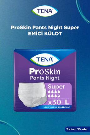 Tena ProSkin Pants Night Super Geceye Özel Emici Külot 7.5 Damla L - 30'lu 1 ...