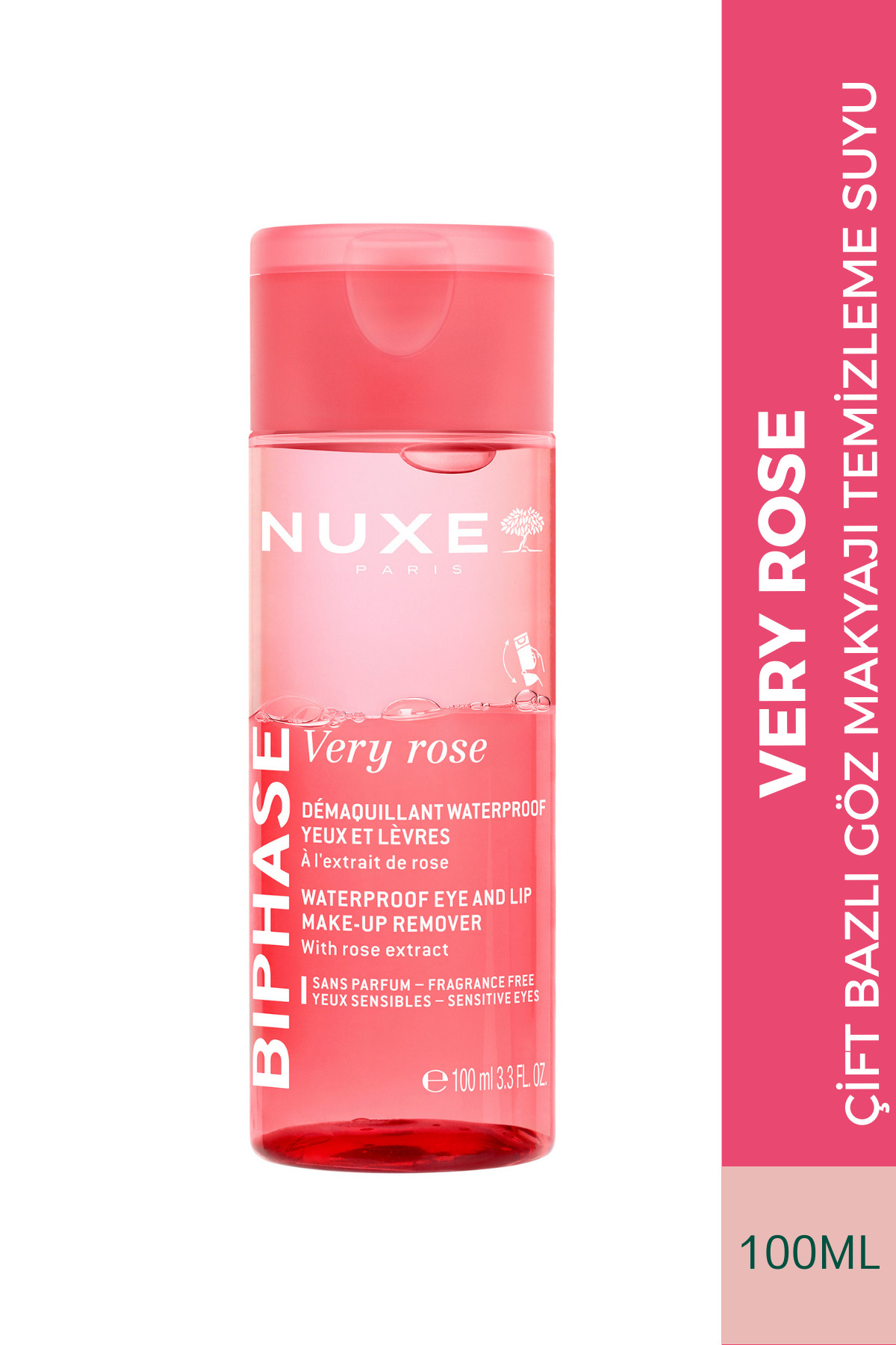 Nuxe Very Rose Çift Bazlı Göz Makyajı Temizleme Suyu 100 ML — 3264680047572