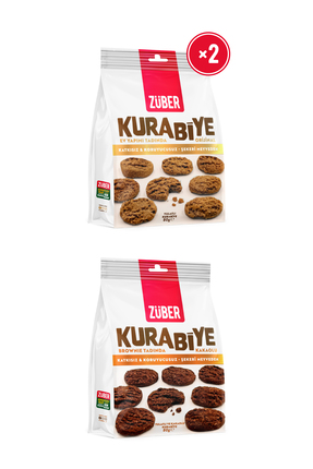 Züber Kurabiye Tanışma Paketi 80g x 3 Adet (Orijinal x2, Kakaolu x1)
