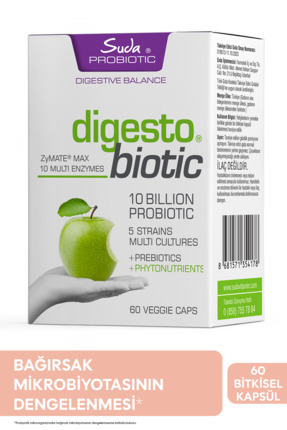Suda Vitamin Digestobiotic Sindirim Enzimleri  İçeren  Probiyotik+Prebiotik D...