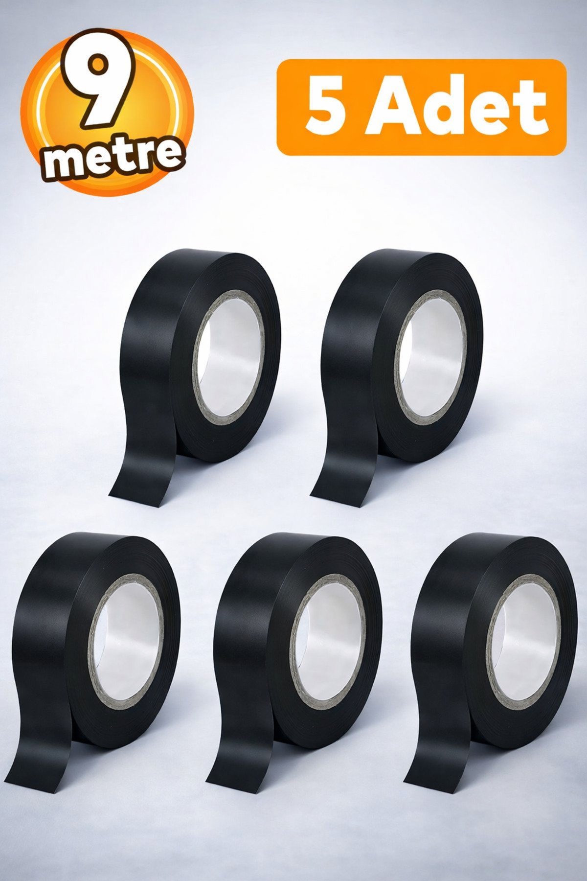 Insulated Pvc Electrician Electrical Cable Tape Black Color Tape Width: 1.9 cm Length: 9 Meters 5 Pcs
