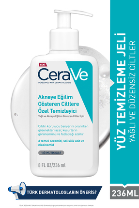 CeraVe Yağlı Ve Düzensiz Cilter Için Yüz Temizleme Jeli 236 Ml 3337875784054