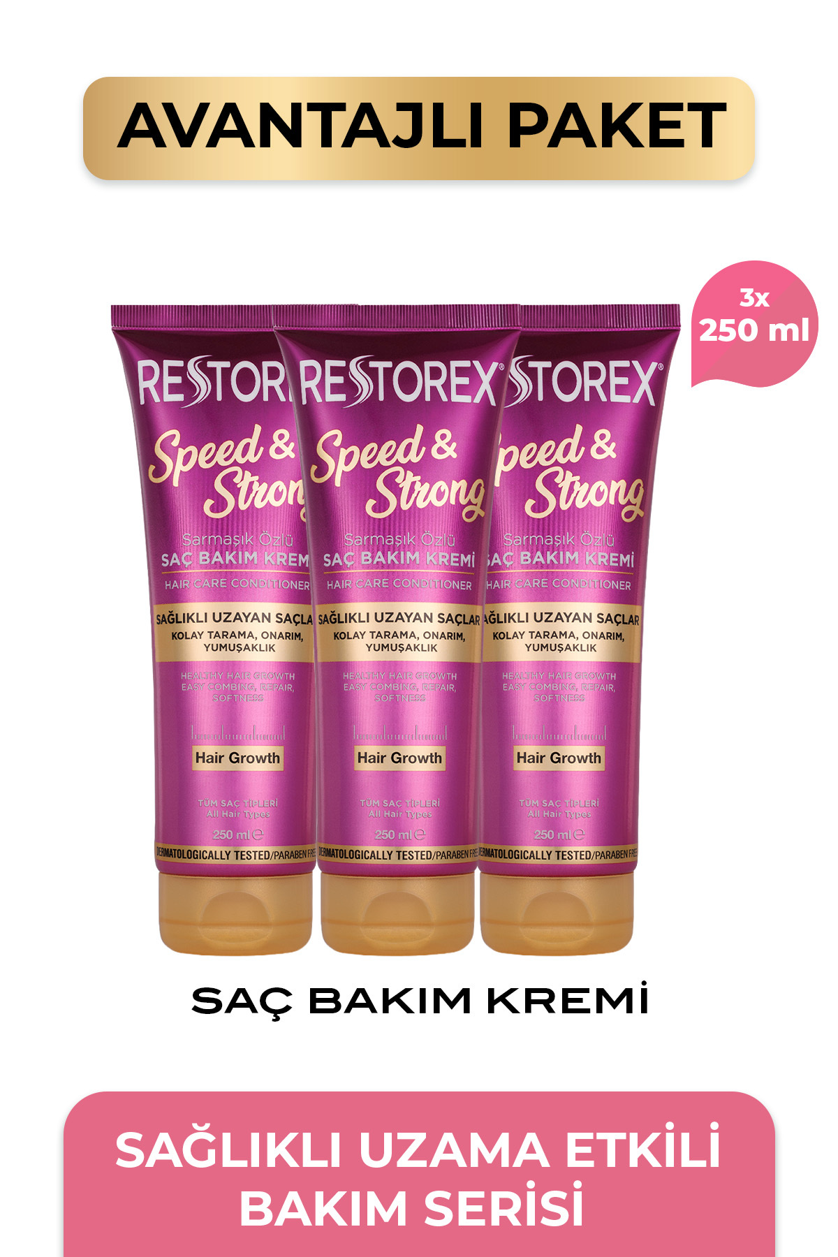 Restorex Speed Strong Saç Bakım Kremi 3 x 250 Ml - Fiyatı, Yorumları