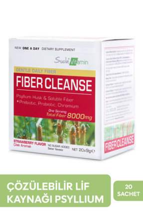 Suda Vitamin Fiber Cleanse Psyllium Lif,İnülin(Prebiyotik),Krom + 1 Milyar Pr...