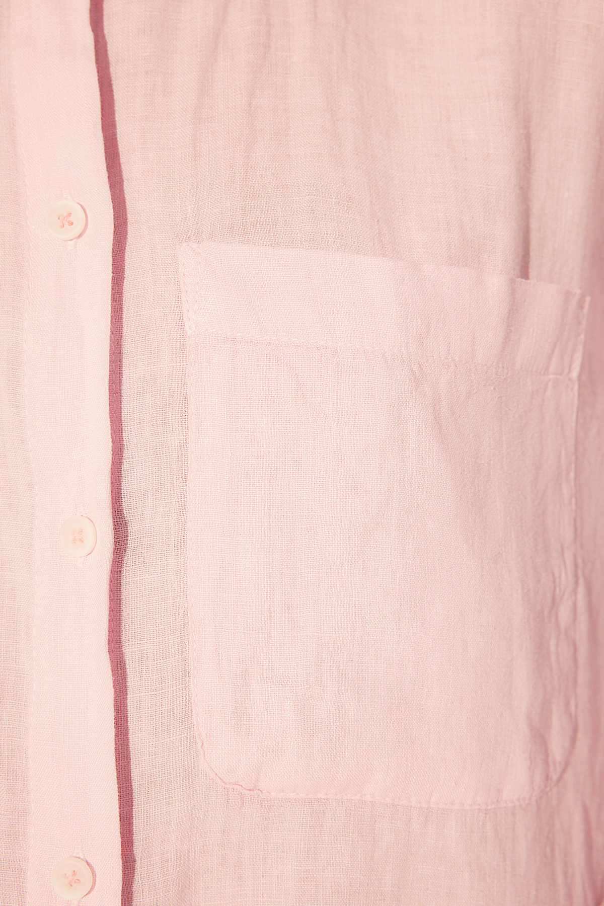 Trendyolmilla  Pembe % 100 Keten Cep Detaylı Oversize Gömlek TWOSS26GO00039 - Görsel 4