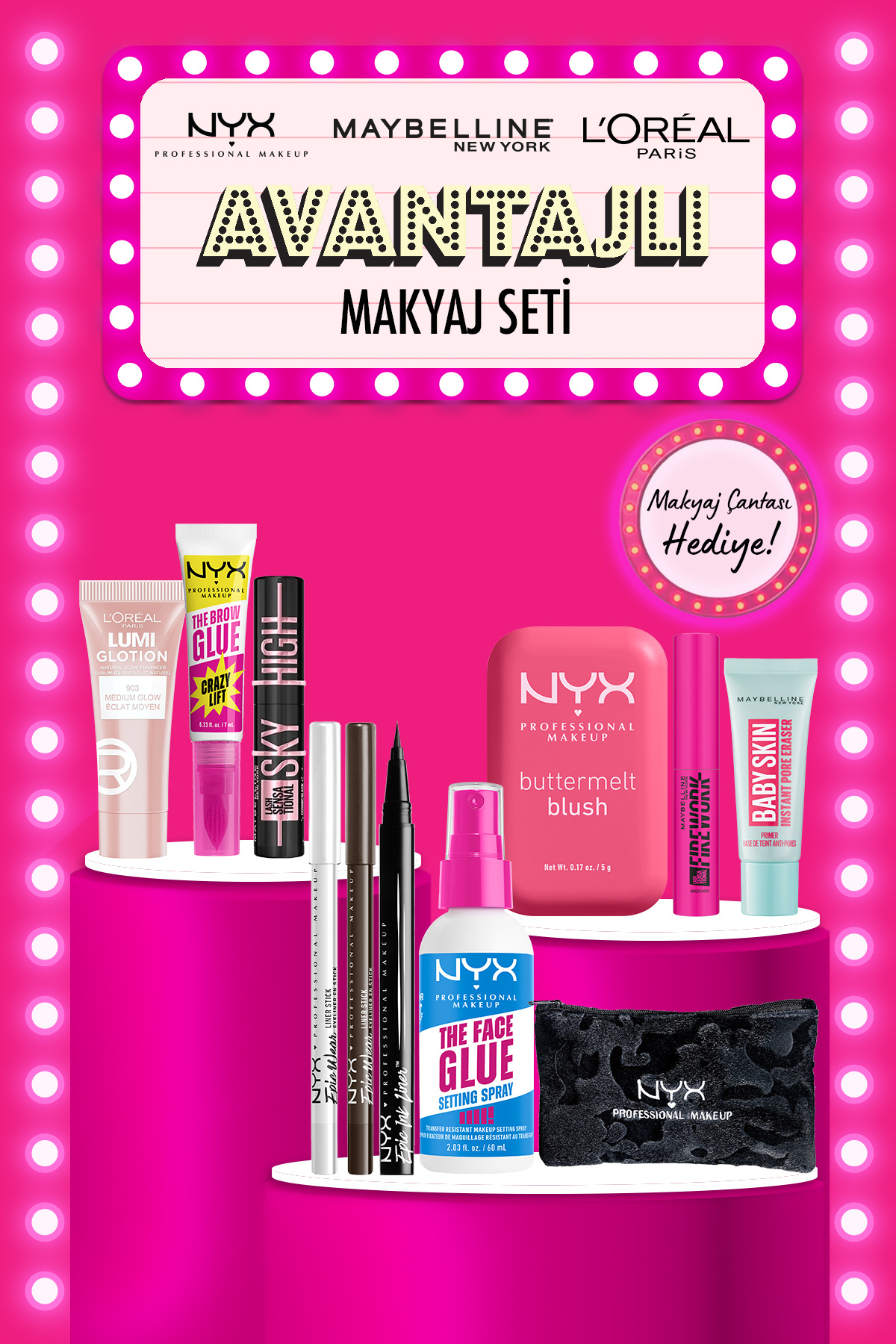 NYX Professional Makeup Tüm Ürünlerim Çantamda Makyaj Seti – NYX Halloween Çanta Hediyeli - Fiyatı, Yorumları