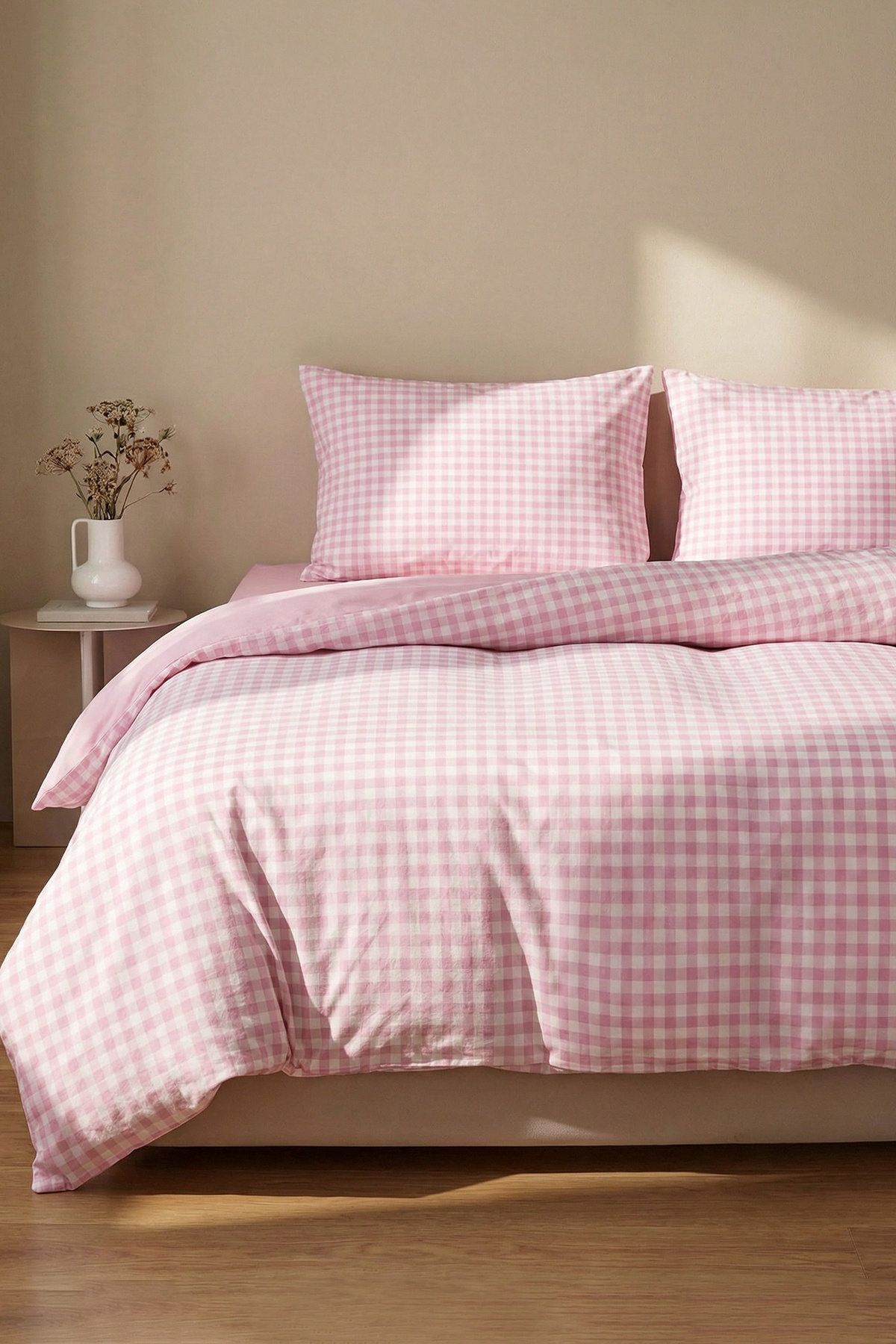 TRENDYOLMİLLA HOME Doppelbett-Bettbezug-Set mit Gingham-Muster und elastische...