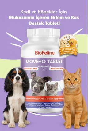 BioFeline Eklem Sertliği ve Kas Desteği Sağlayıcı Kedi ve Köpekler İçin Gluko...