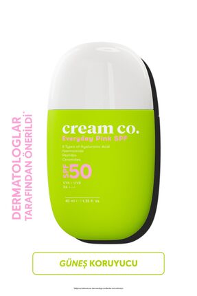 Cream Co. SPF50 Pink Güneş Koruyucu Krem | Ton Eşitleyici Leke Karşıtı | Aydı...