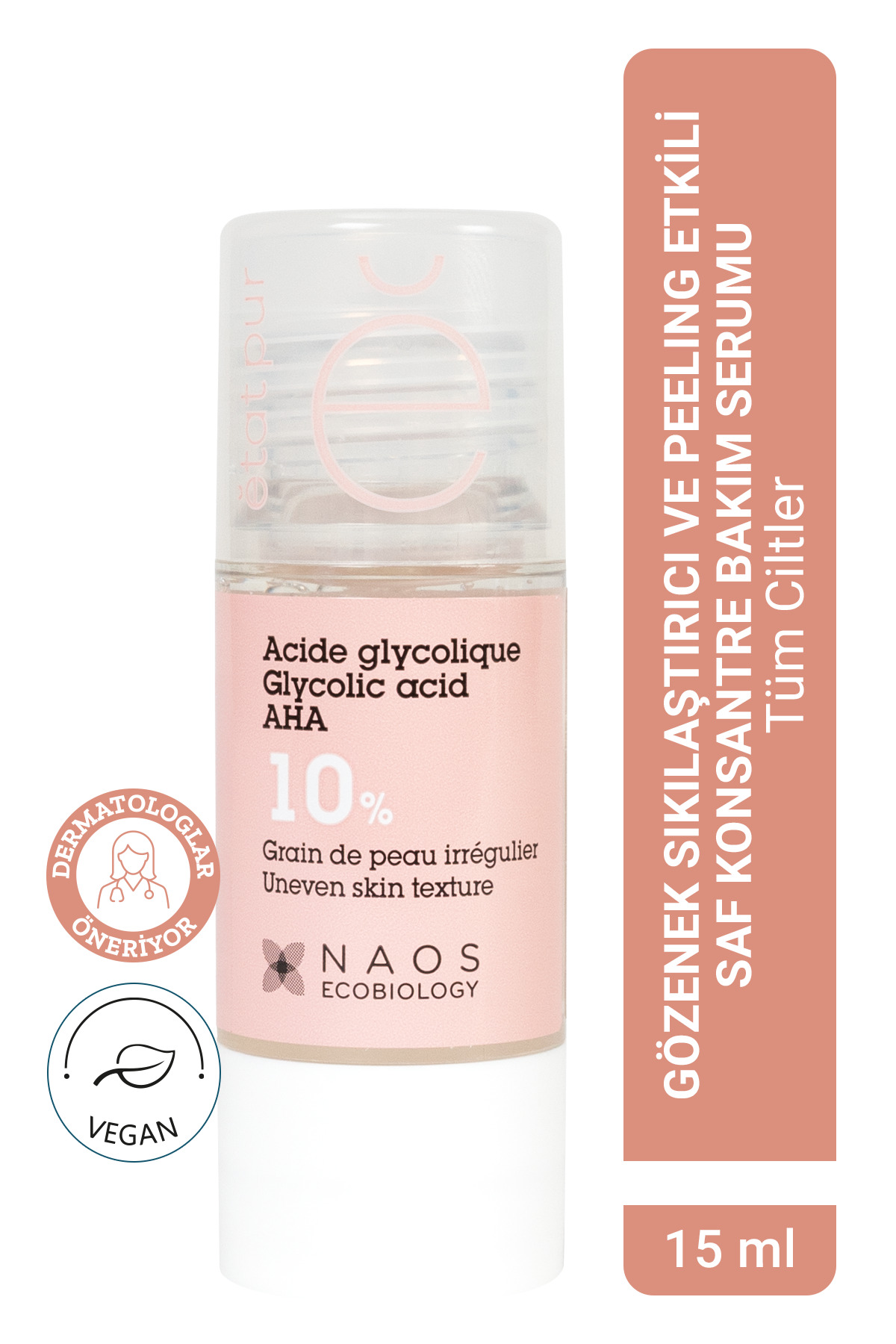 Etat Pur Pure Active Glikolik Asit %10 Aha Peeling Cilt Yenileme Etkili Saf Konsantre Cilt Bakım Serumu 15 ml — 7777200020352