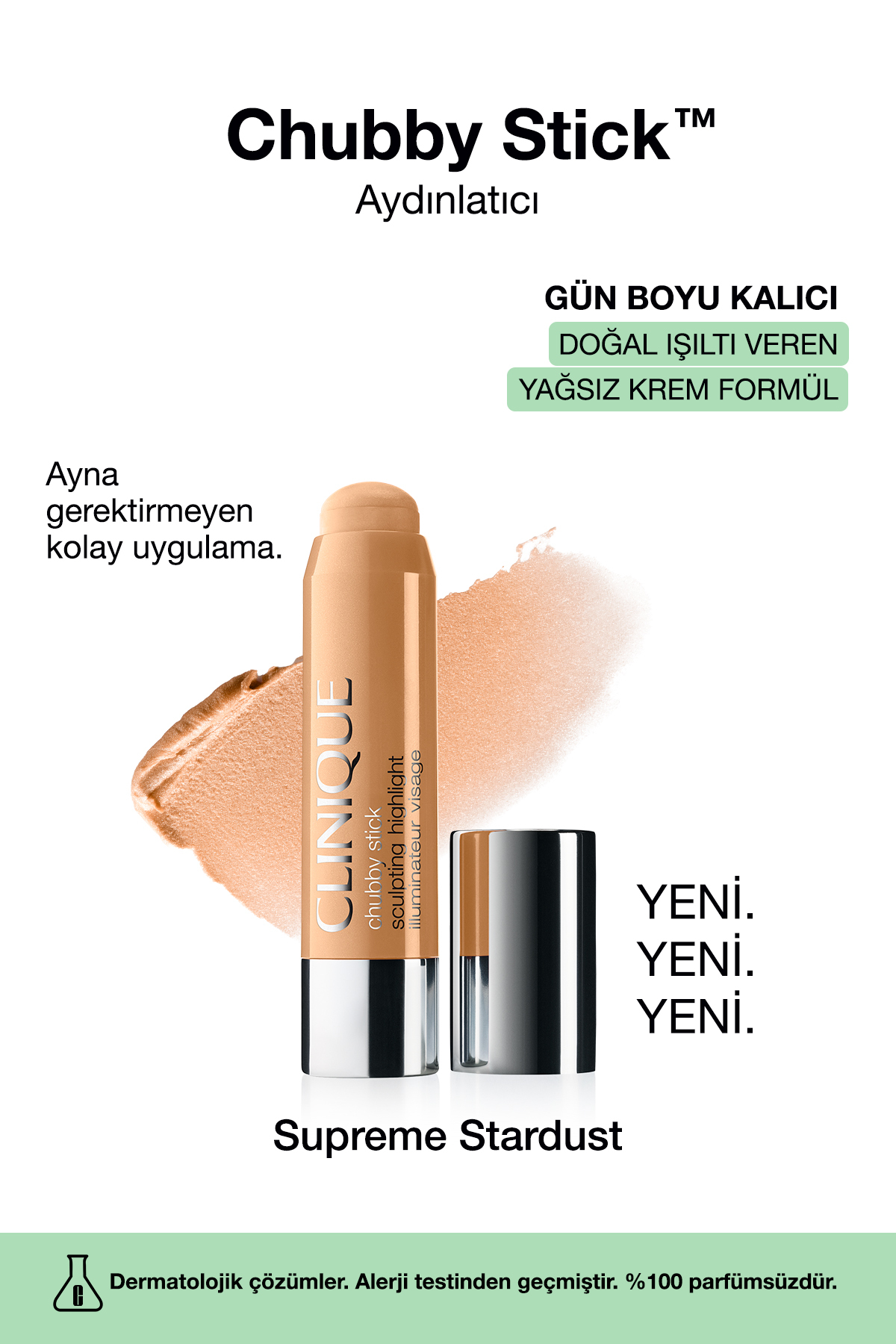 Clinique Chubby Stick™ Aydınlatıcı - Renk: Supreme Stardust 6g | Yağsız Krem Formül — طلایی 34748