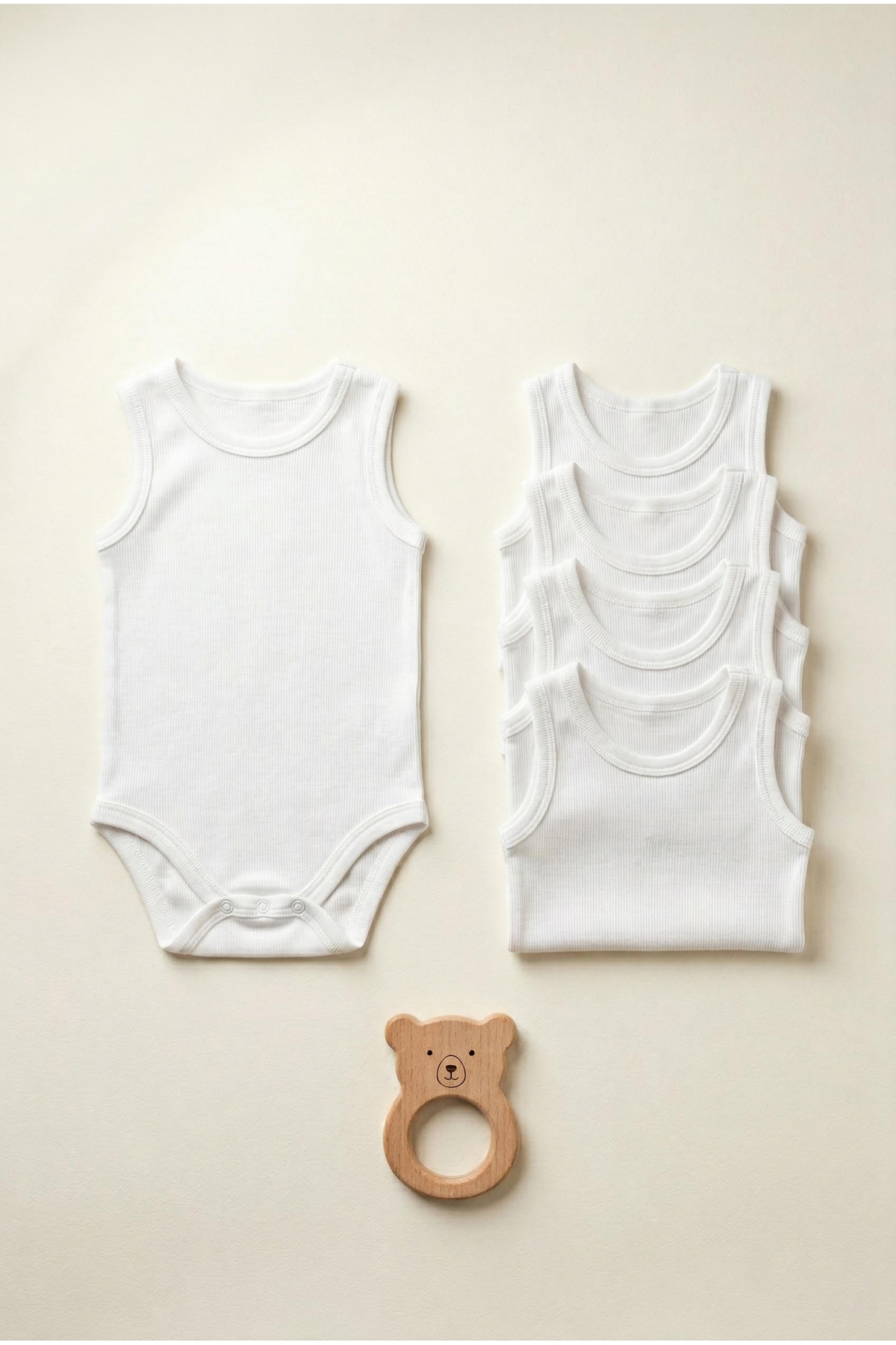 TRENDYOLKIDS White 5-Piece Unisex Bodysuit Tkdss26Zo00004