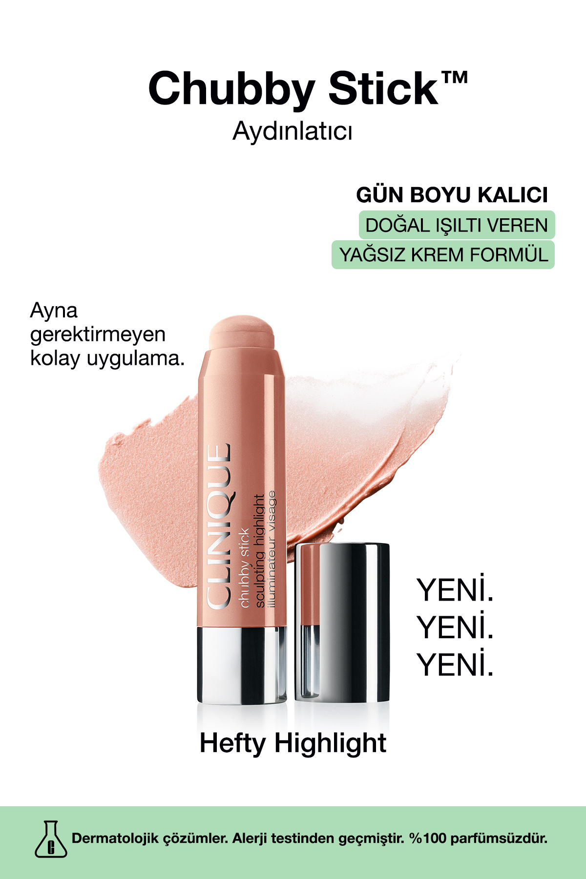 Clinique هایلایتر چوبک™ - سایه: Hefty Highlight 6 گرم | فرمول کرمی بدون روغن — طلایی 34748