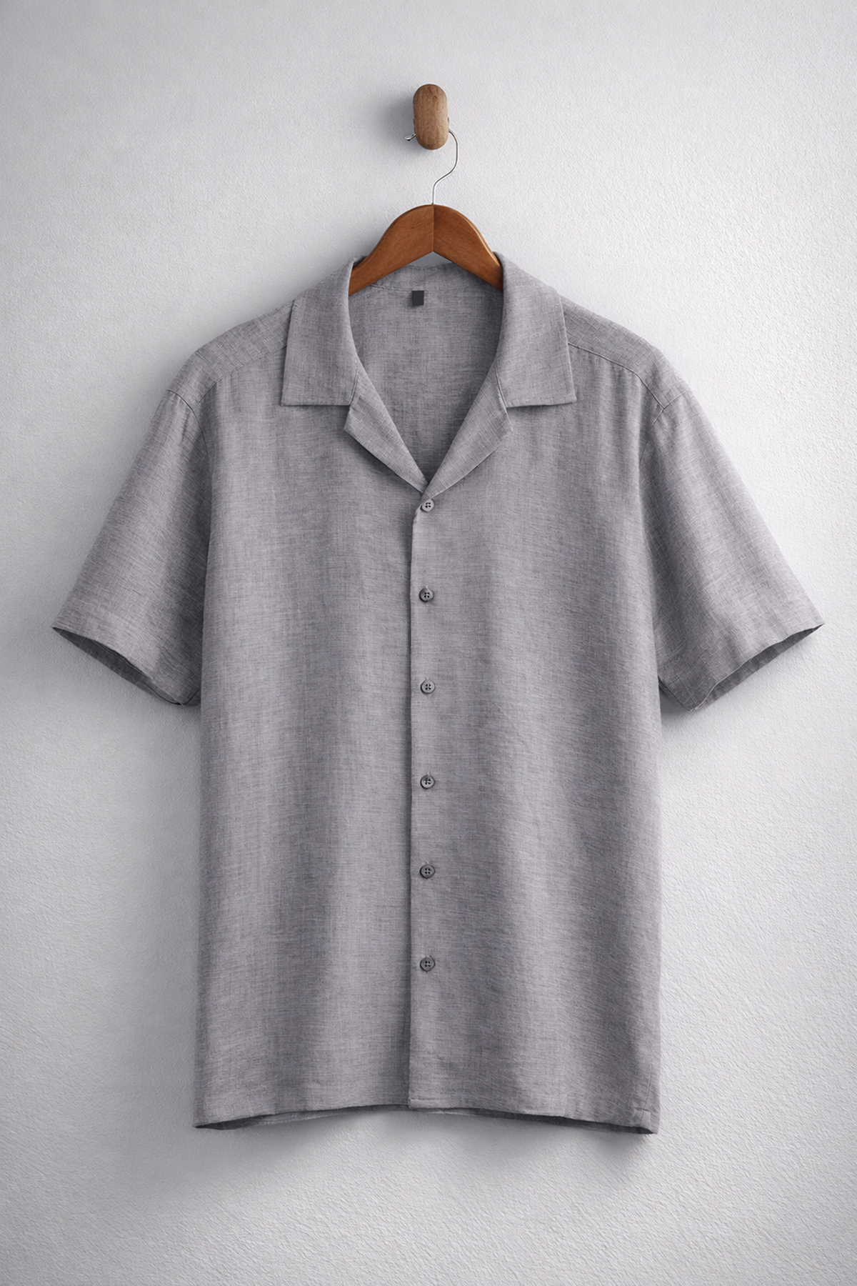 Trendyolmilla Man Gri Normal Kalıp/Regular Fit %100 Pamuk Apaş Yaka Erkek Büyük Beden Gömlek TMNSS26AX00005