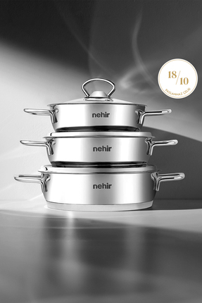Nehir Silver 6 Parça Paslanmaz Çelik Sahan Seti (16-18-20 CM)
