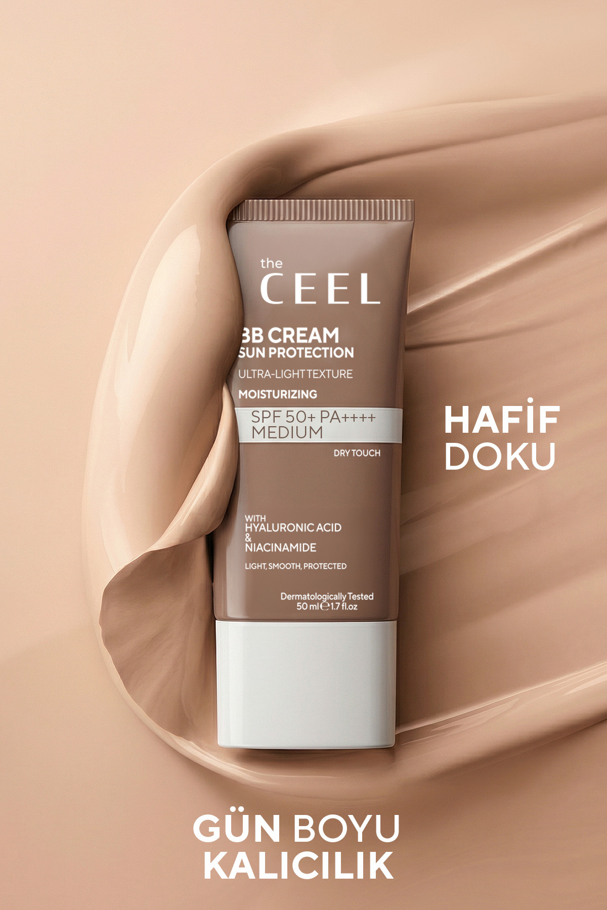 کرم بی بی با SPF 50+ و PA++++ محافظت در برابر آفتاب، ضد لک و مرطوب کننده 50 میلی لیتر — بژ TCBBKMM020 — تصویر 7 از 7