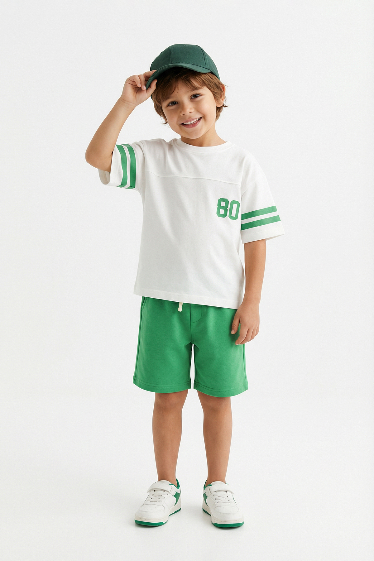 Trendyolmilla Kids Yeşil Renk Bloklu Erkek Çocuk Örme Alt - Üst Takım TKDSS26AU00101