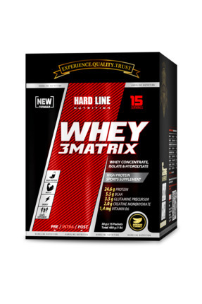 Hardline Whey 3matrix 30 gr 15 Adet Muz Tek Kullanımlık Saşe Protein Tozu