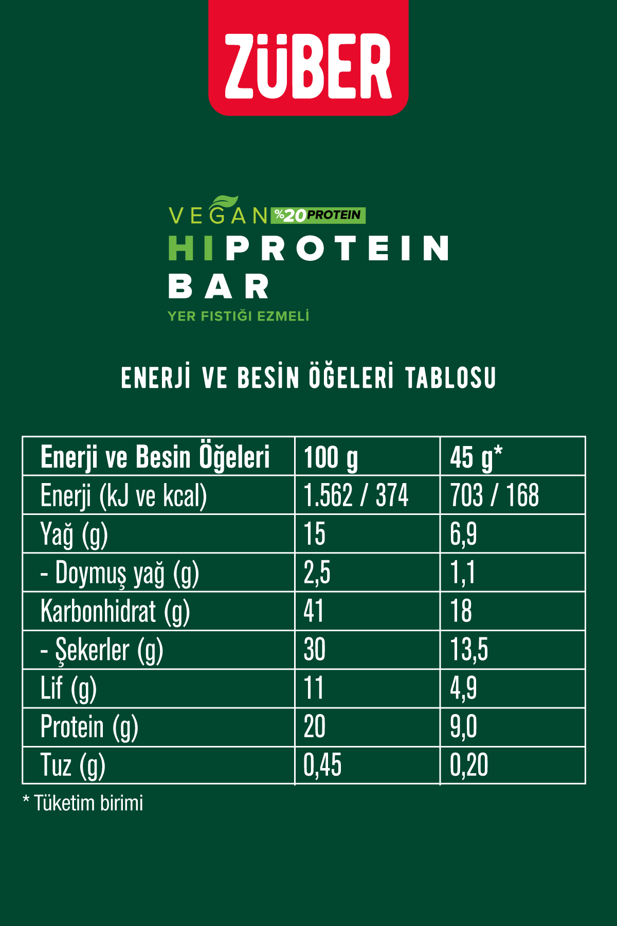 Hi Protein Vegan Yer Fıstığı Ezmeli Yüksek Protein Bar 45g x 3 Adet (15g Protein) 3