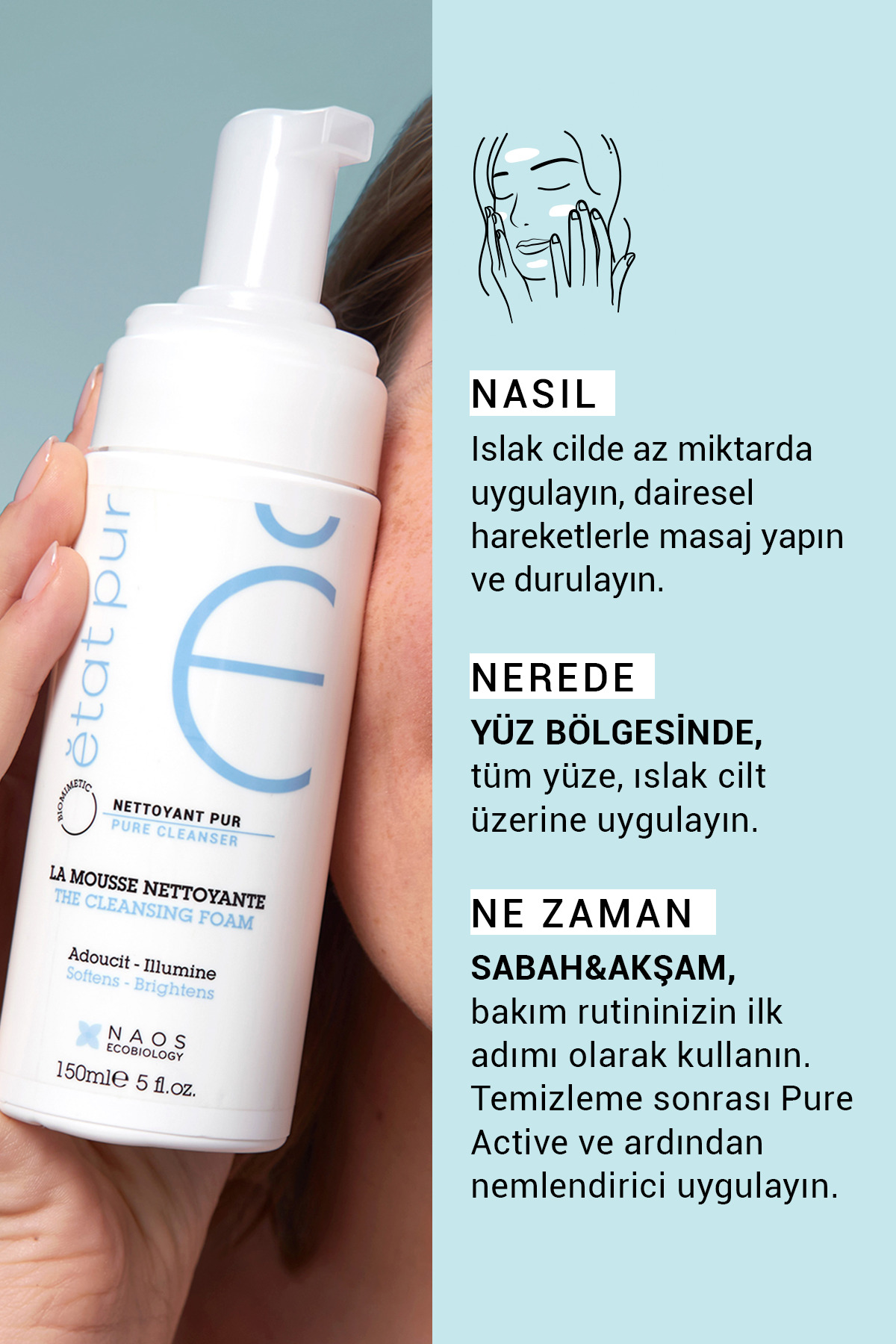 The Cleansing Foam Tüm Ciltler İçin Nazik Arındırıcı ve Yumuşatıcı Yüz Temizleme Köpüğü 150 ML — 3002091456 — تصویر 3 از 9