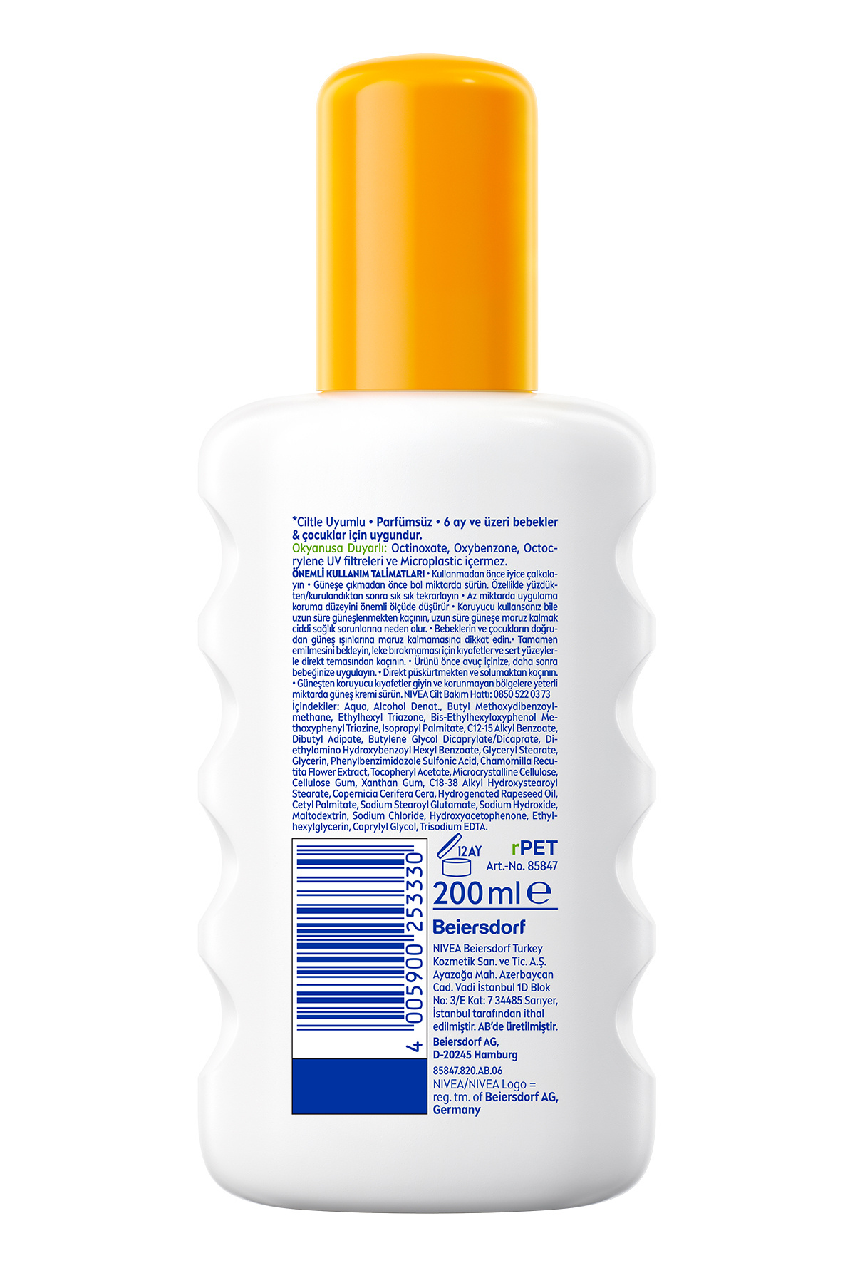 NIVEA SUN SPF50+ Çocuklar ve Bebekler İçin Yüksek Güneş Koruyucu Sprey 200ml,Hassas Cilt,Parfümsüz fotoğrafı 7 (önizleme)