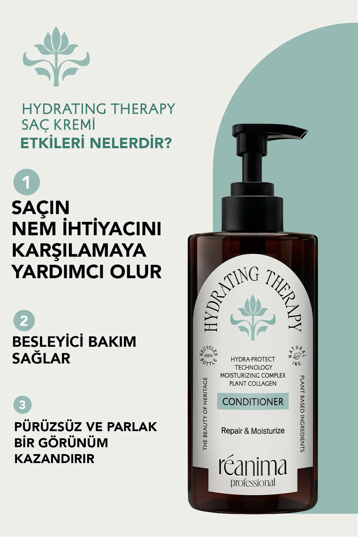 Hydrating Theraphy Saçı Nemlendiren Parlaklık ve Pürüzsüzlük Sağlamaya Yardımcı Saç Bakım Kremi — HYD-SKRM — تصویر 2 از 8