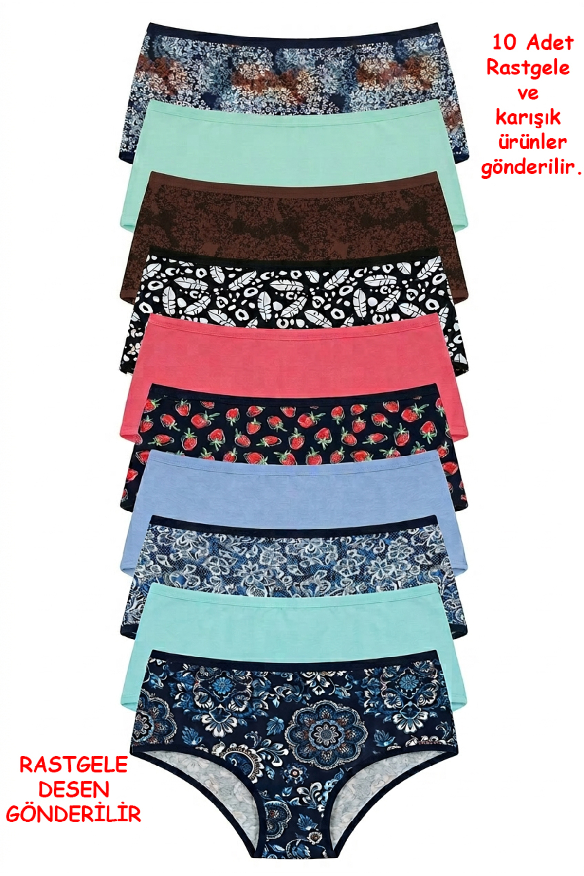 Nicoletta Ženske gaćice, pakovanje od 10 komada, visokog struka, pamuk i likr...