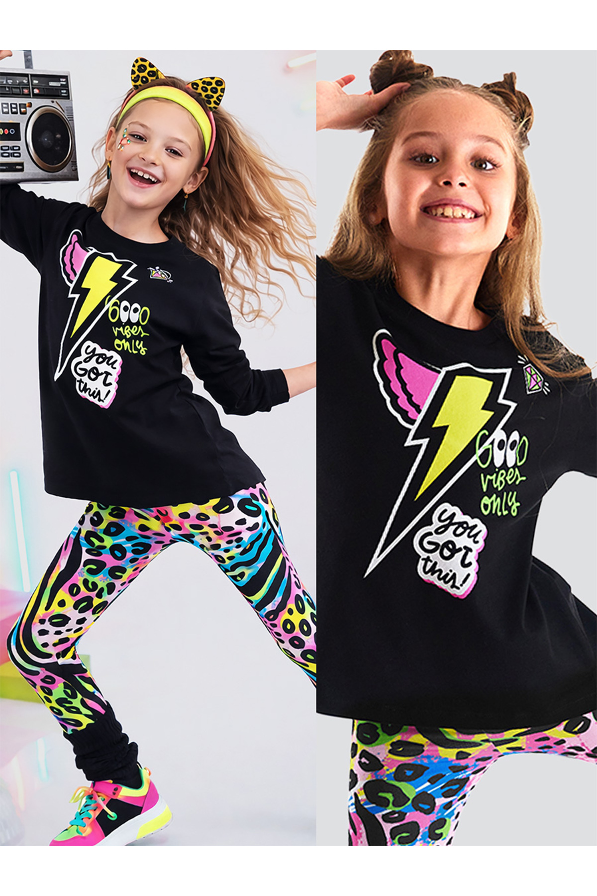 Winged Lightning Girl T-shirt Tunic Leggings Set