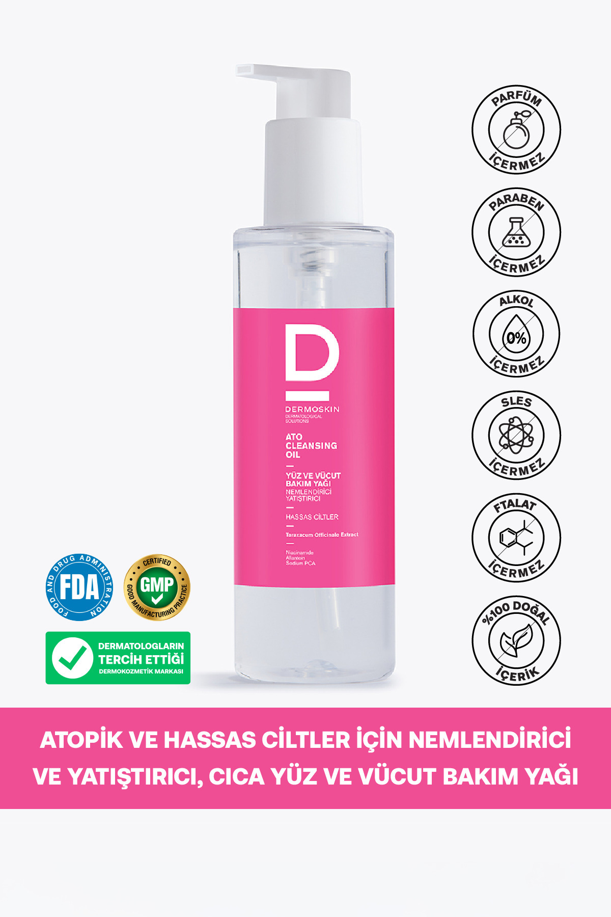 ATO Yüz ve Vücut Bakım Yağı | Nemlendirici Yüz Temizleyicileri | Yağ Bazlı Temizleyici | 200 ml