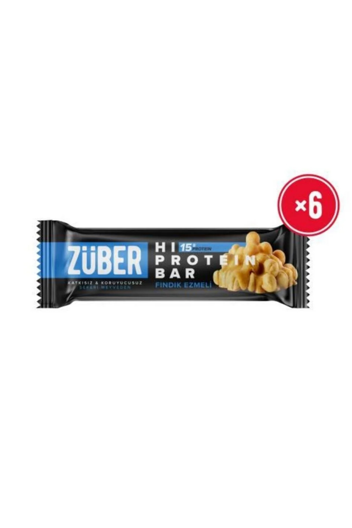 Züber Hi Protein Fındık Ezmeli Yüksek Protein Bar 45g x 6 Adet (15g Protein) - Fiyatı, Yorumları