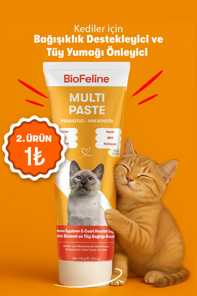 BioFeline Tüy Yumağı ve Bağışıklık Zayıflığı Azaltıcı Kediler İçin Multivitam...