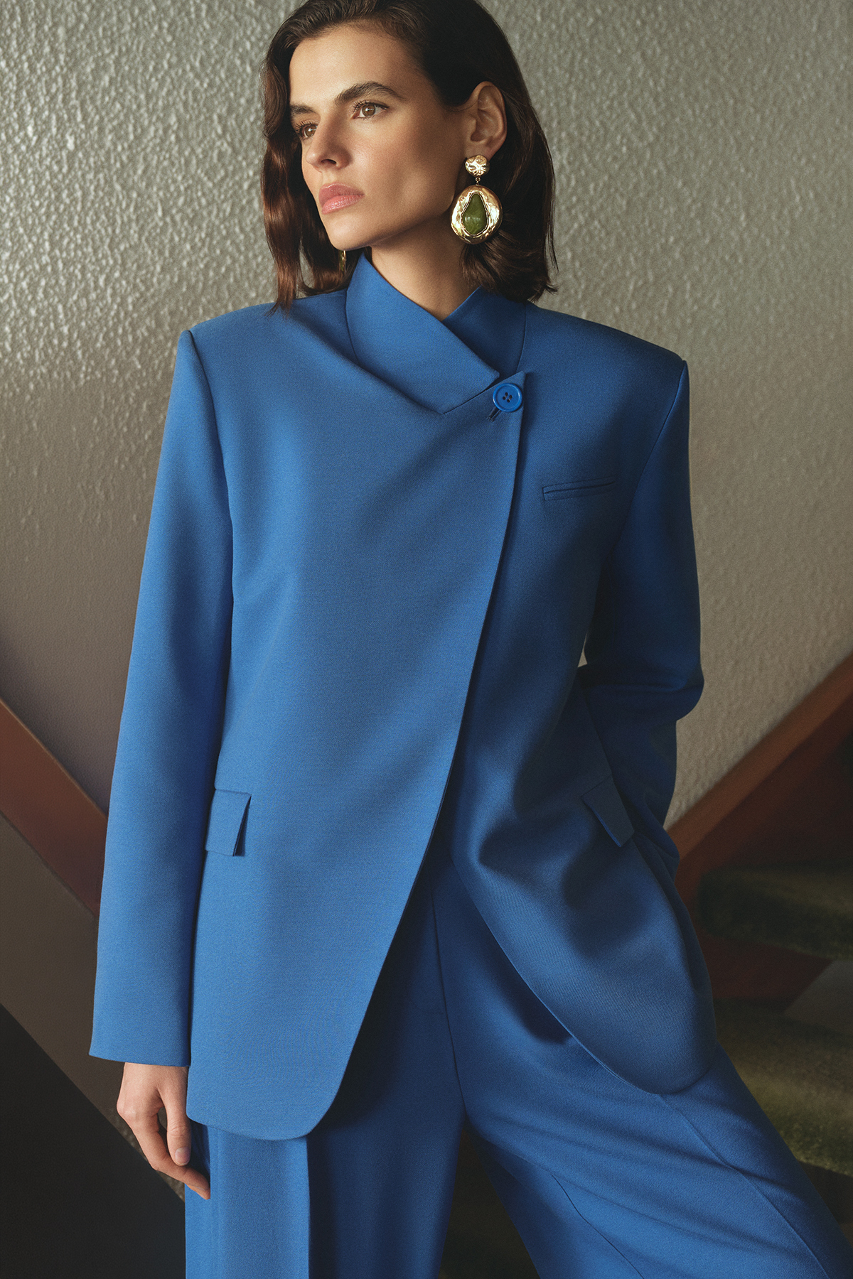 Trendyol Collection Ediție Limitată albastru cobalt guler ridicat cu căptușea...