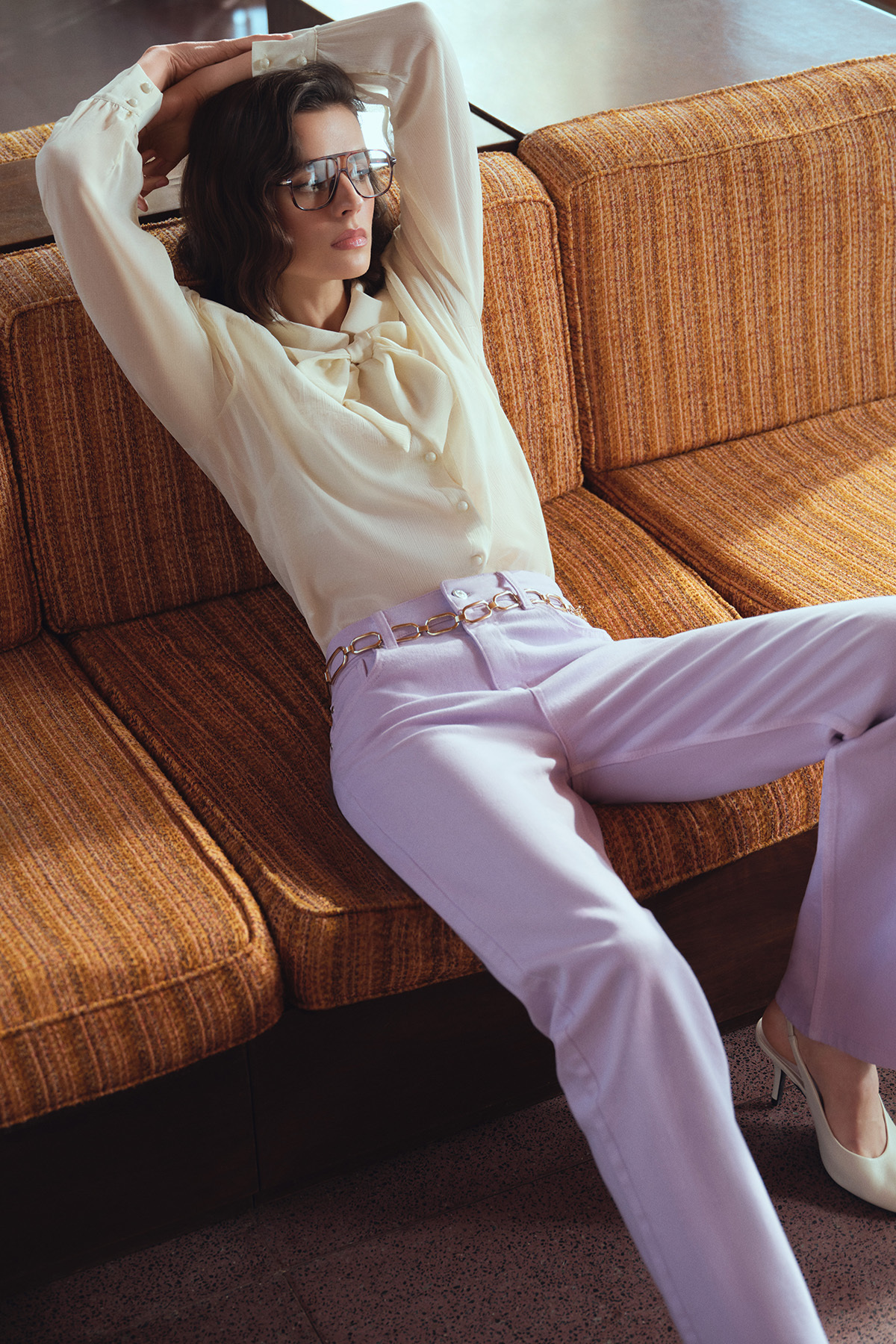 Trendyolmilla  Limited Edition Krem Vatka ve Fular Detaylı Transparan Şık Dokuma Gömlek TWOSS26GO00067