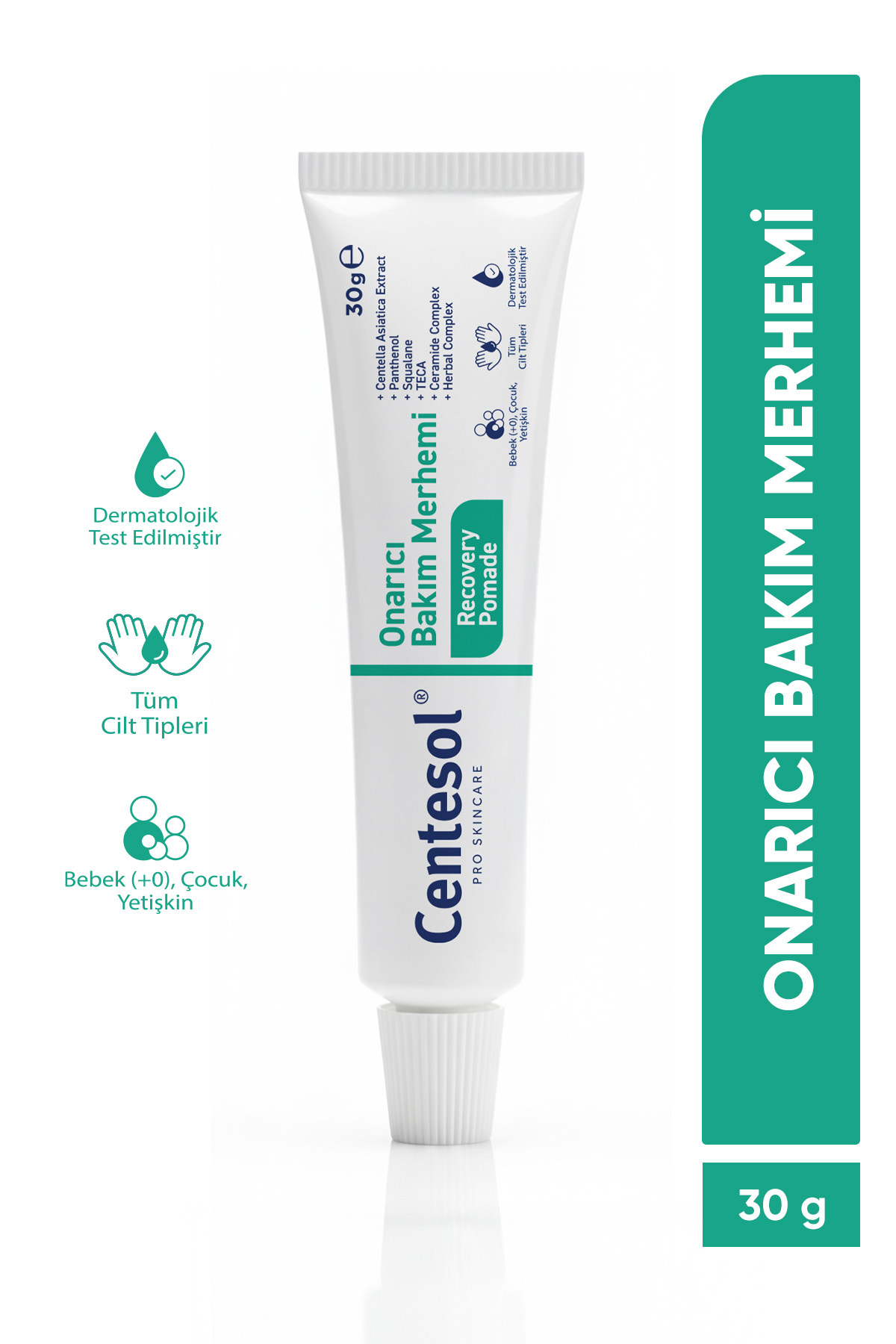 CENTESOL Onarıcı Bakım Merhemi Yoğun Nemlendirici Cilt Bariyeri Güçlendirici Yenileyici Cica Pomade 30 G