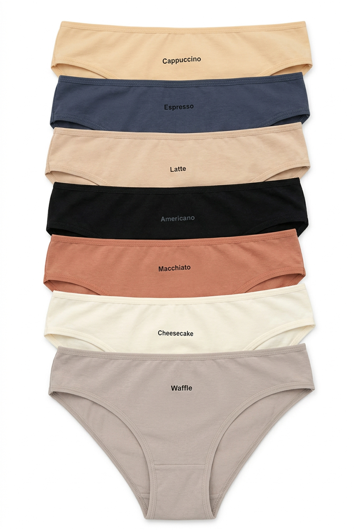 Women's Panties 7-Pack Lycra Cotton Printed Caramel