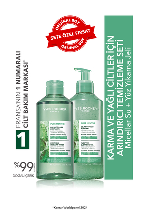 Yves Rocher Karma ve Yağlı Ciltler İçin Arındırıcı Temizleme Seti - Pure Menthe