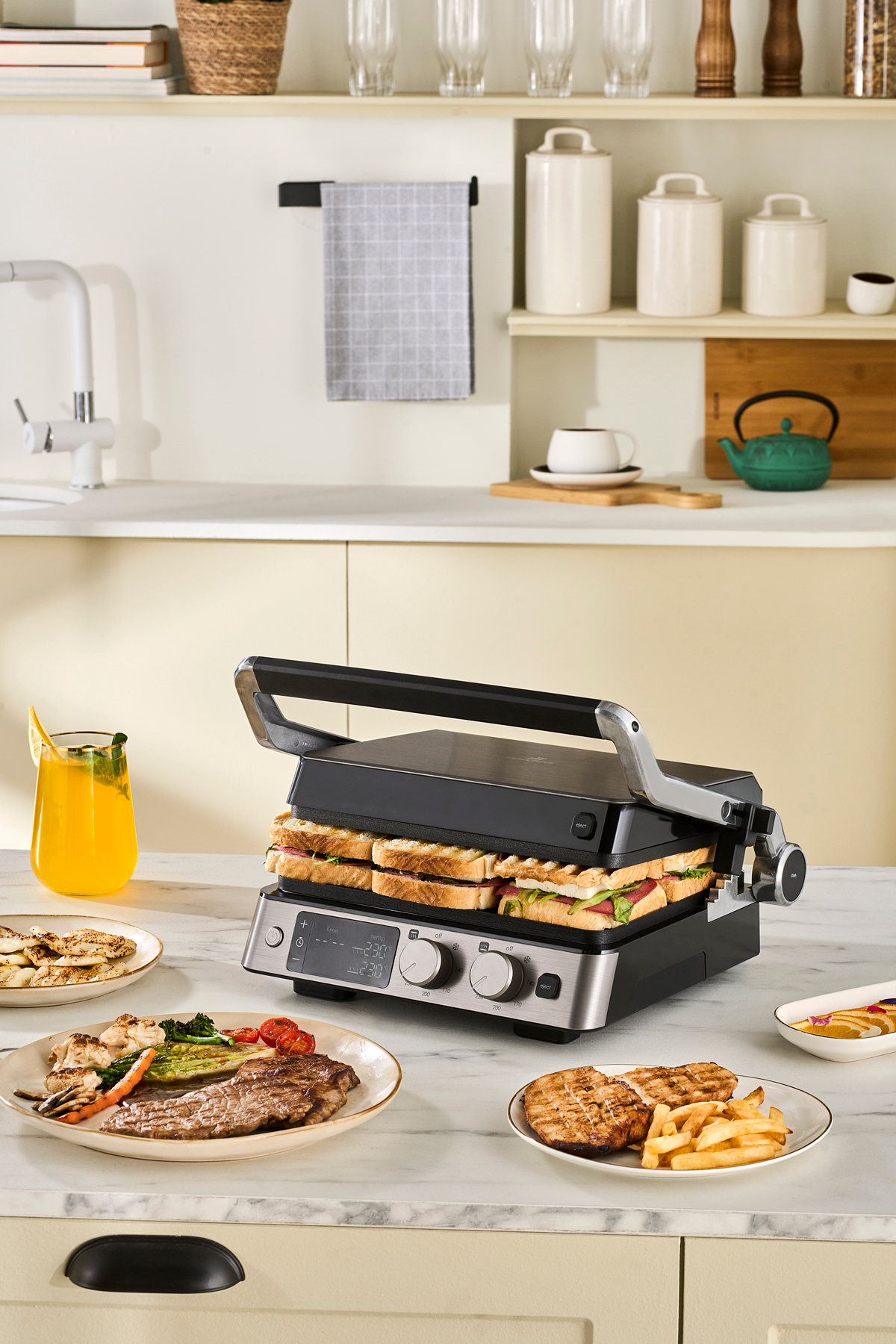 Karaca Compact Steel Sear and Grill Inox 2008 Izgara ve Tost Makinesi