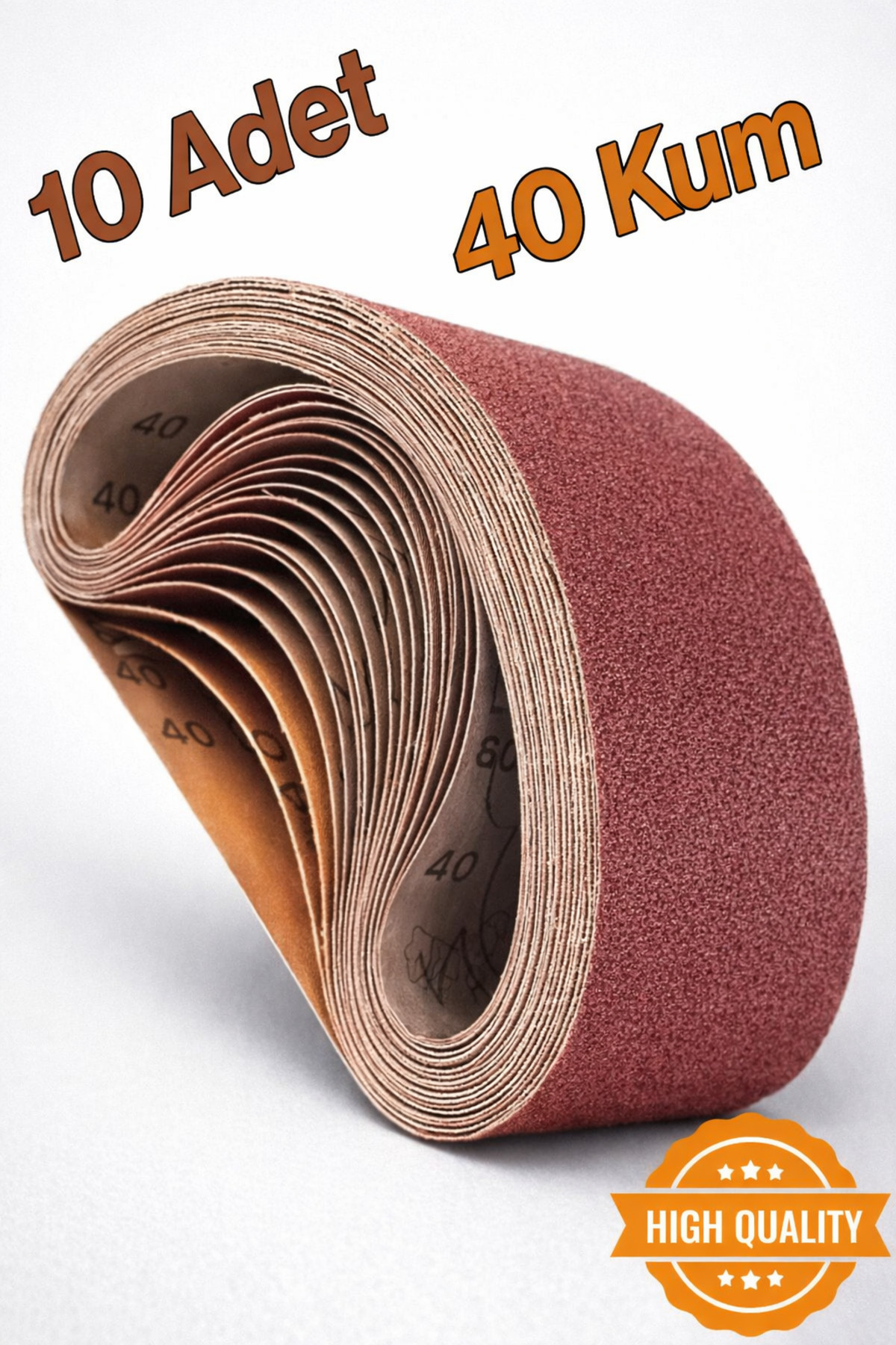 Badem10 Sonsuz Bant 40 Kum Tank Palet Zımpara Kağıdı 75 x 533 mm