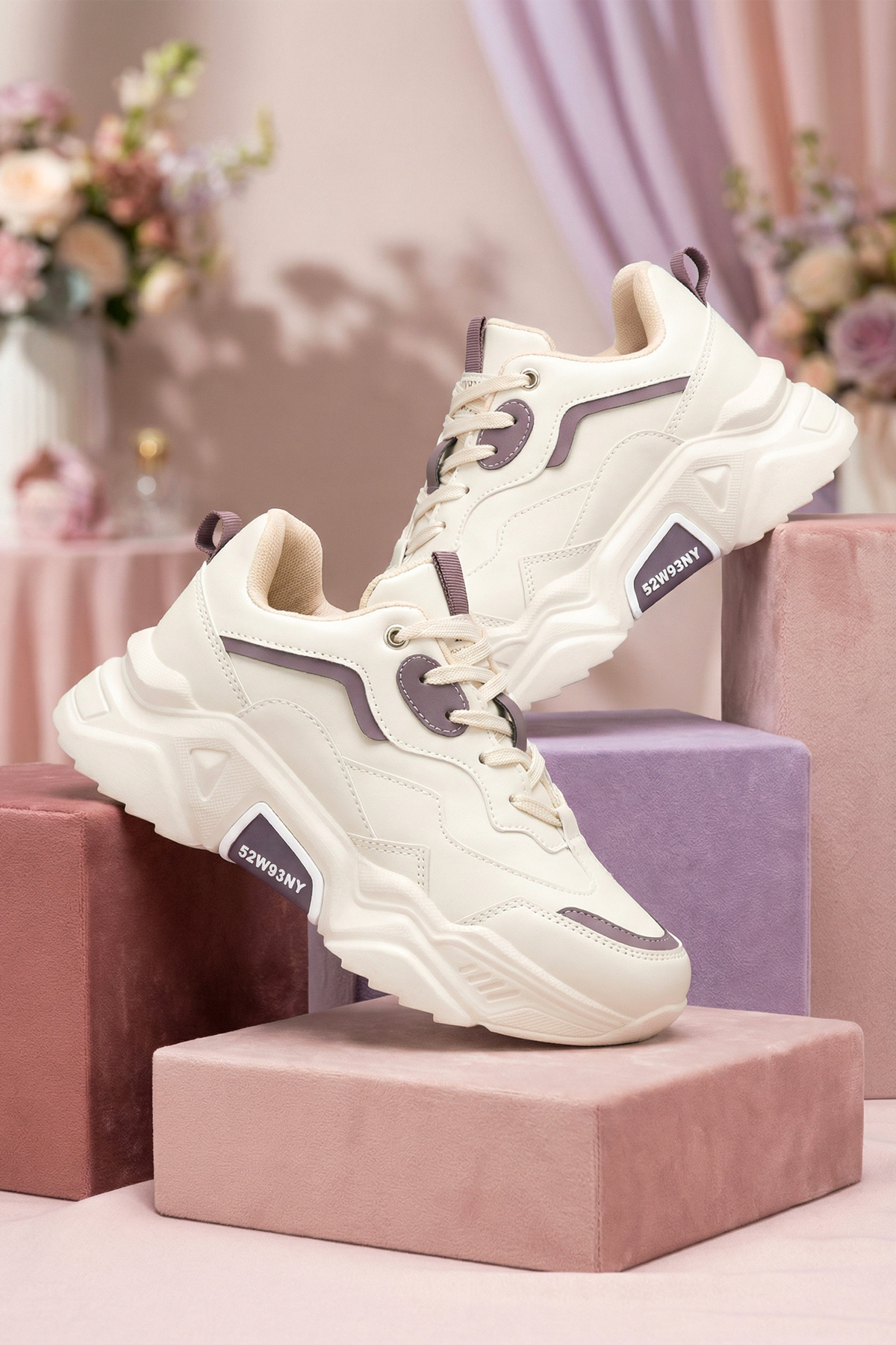 Dark Seer  DS.PMD239K2110 Bej Mor Kadın Sneaker Günlük Spor Ayakkabı - Görsel 8