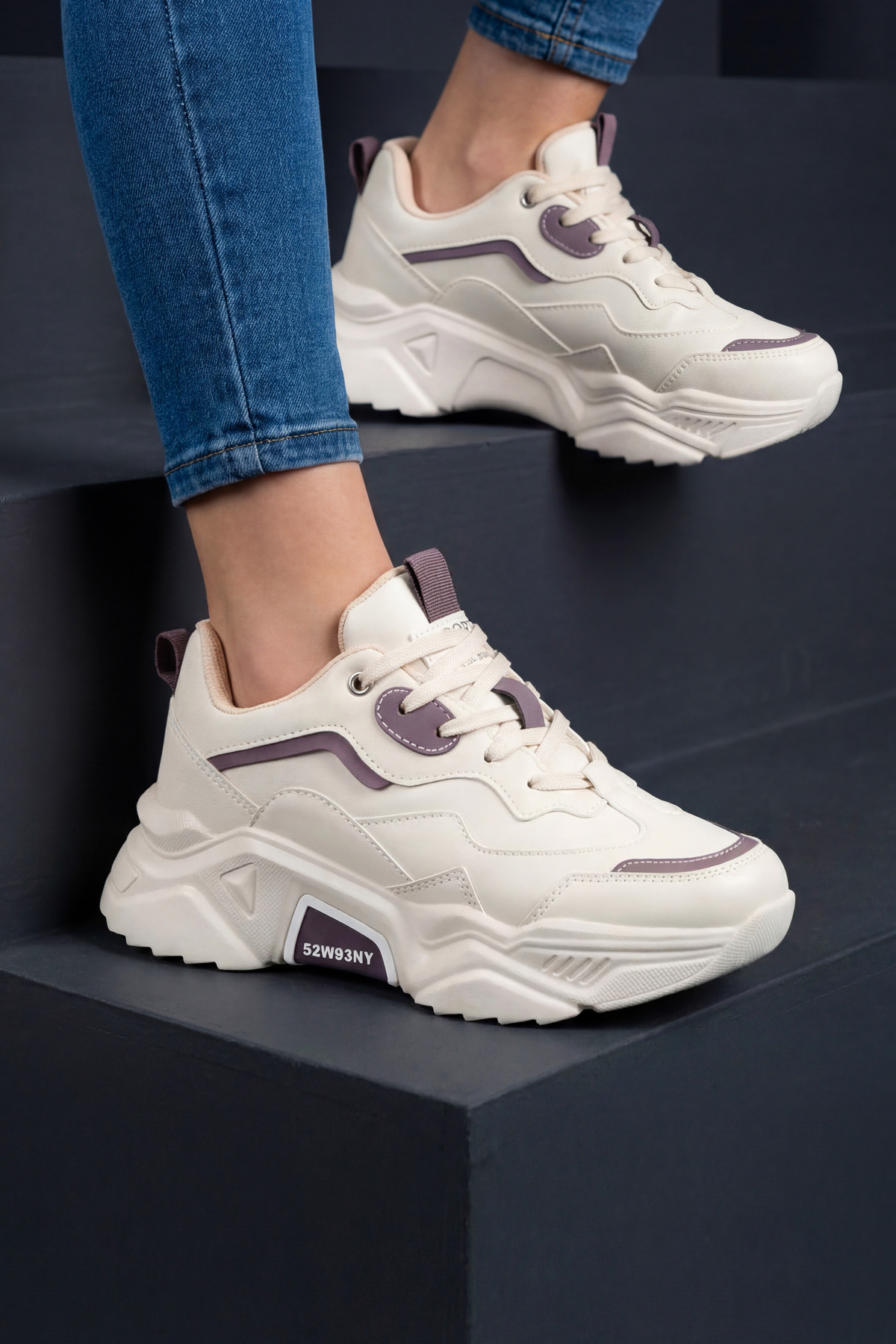 Dark Seer  DS.PMD239K2110 Bej Mor Kadın Sneaker Günlük Spor Ayakkabı