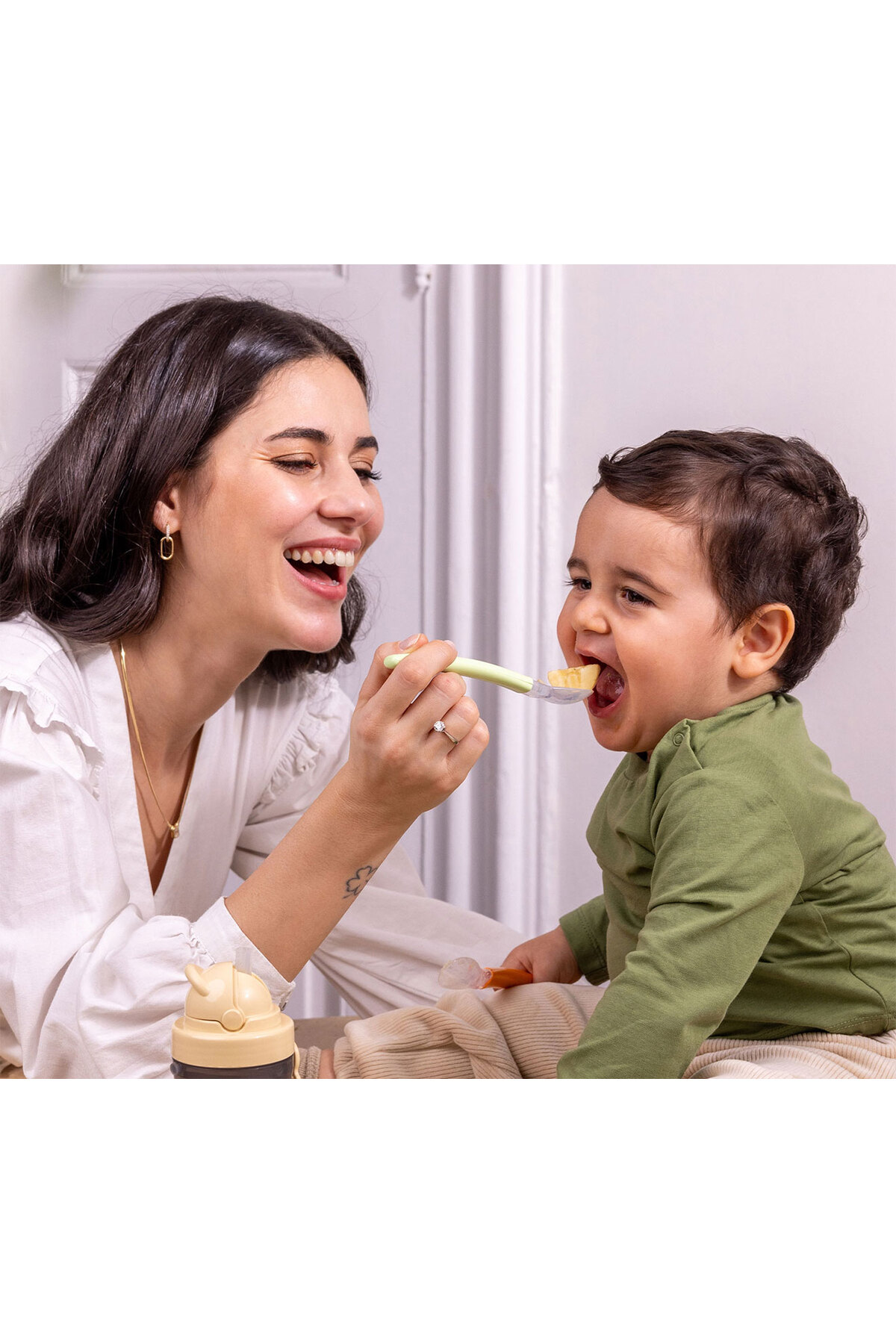 Wee Baby Wee Silikon Beslenme Kaşığı 2 Li Yeşil-Turuncu fotoğrafı 3 (önizleme)